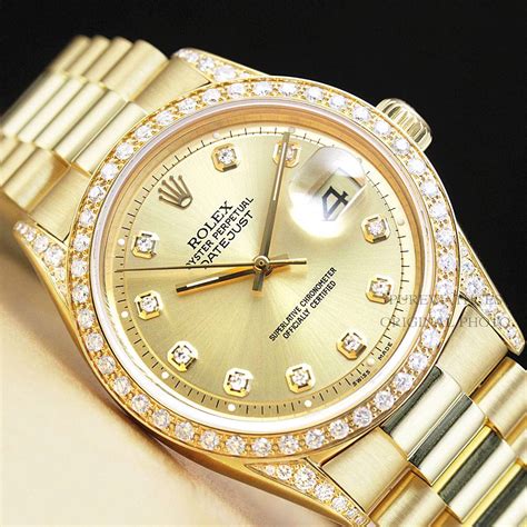 herren rolex datejust 18k gold diamant|rolex datejust gold price.